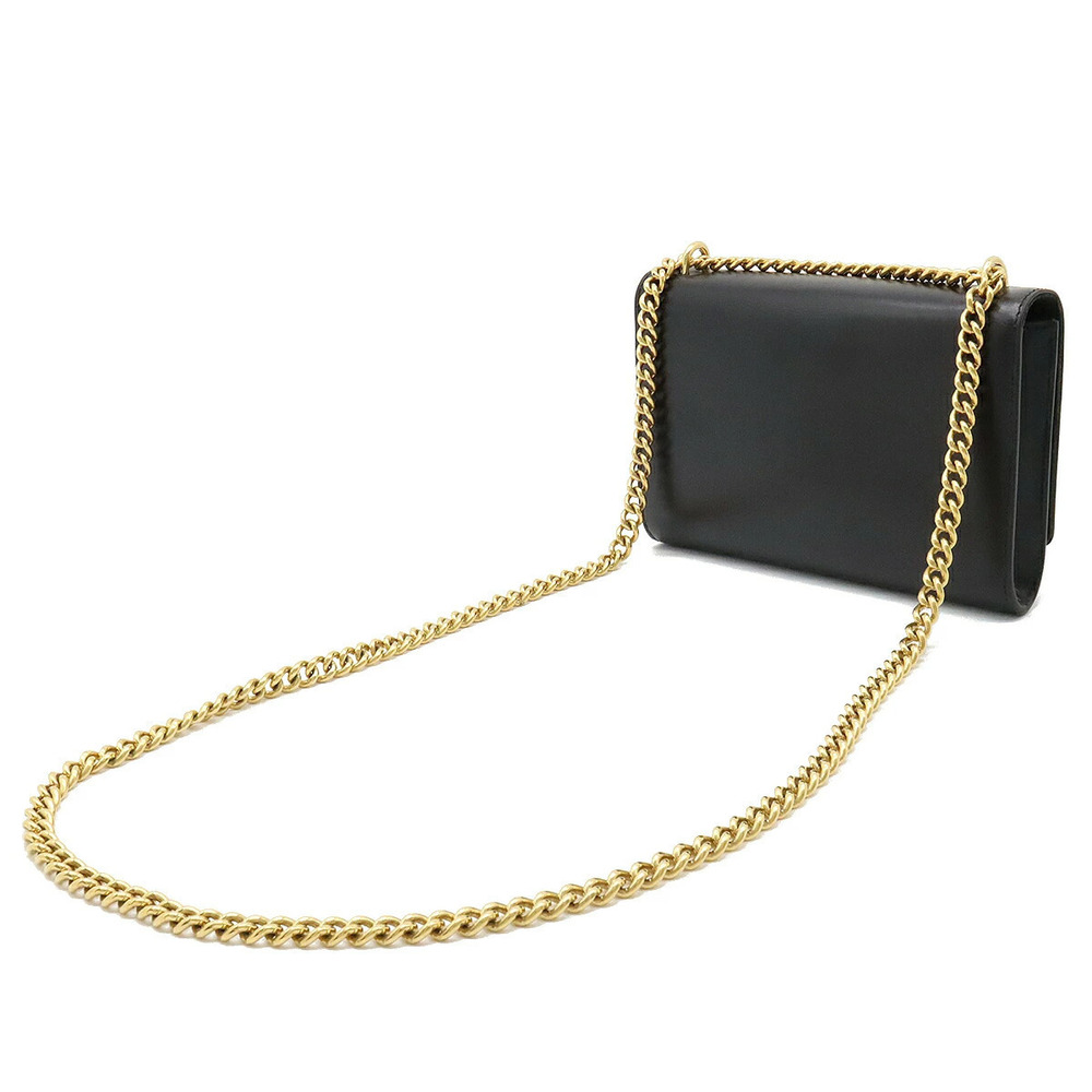 Louis Vuitton Calf Chain Bag Leather Shoulder Pochette Louise Black Noir Black